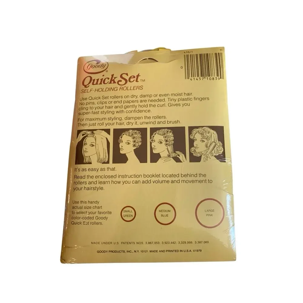 READ Vintage Goody Small Quick Set Self Holding Rollers Short Hair SMALL‎ LG JUM